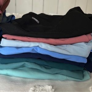 Three Scrub Sets — FIGS (Black, Ceil Blue! Carribean Blue)